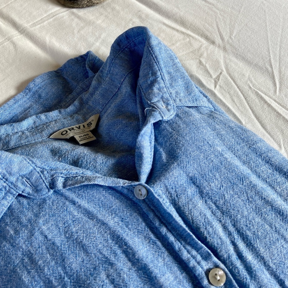 Orvis Linen Blend Button Down - Picture 2 of 10